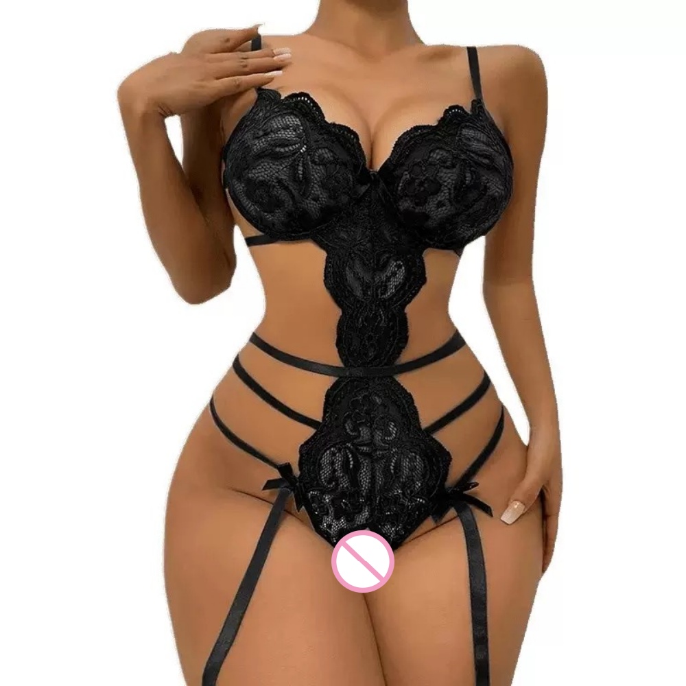 Lace Teddy Lingerie - Body de Encaje Sexy con Abertura