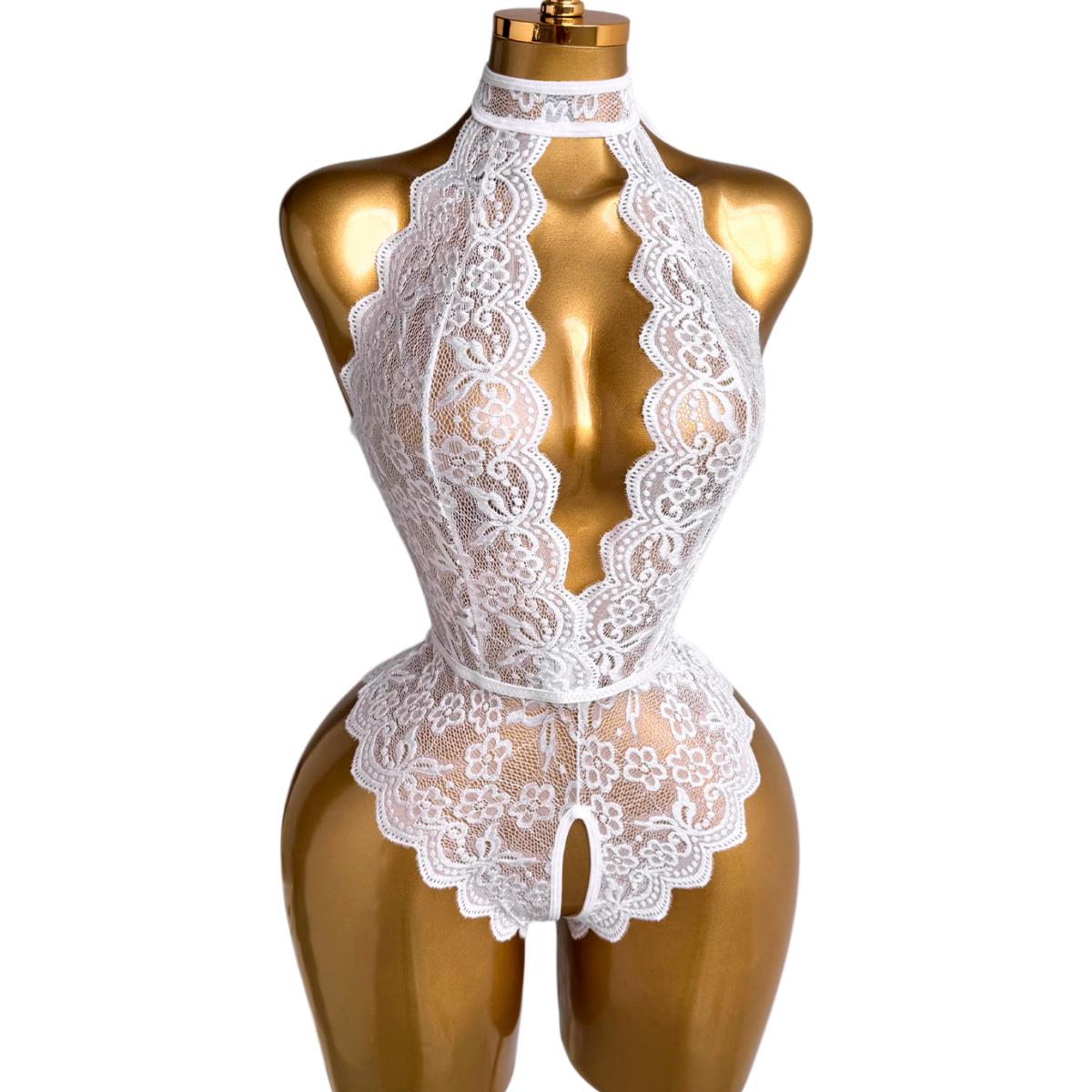 Lencería de encaje floral con  - Lace Teddy Lingerie reseña y precio