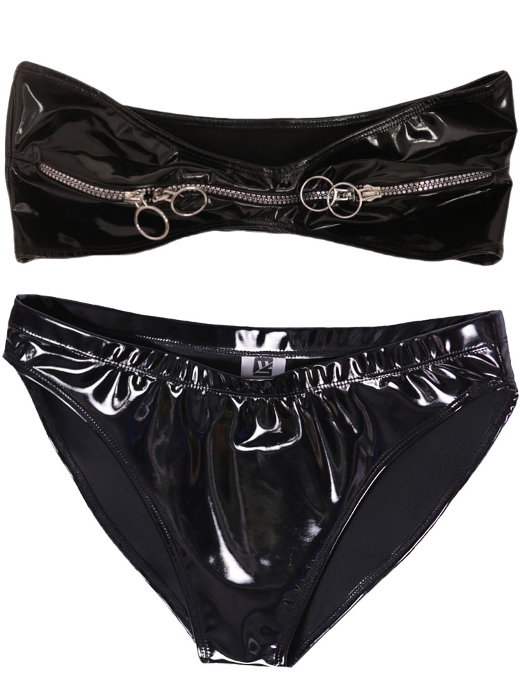 Conjunto de PVC con efecto moj - Thong Bikini Women reseña y precio